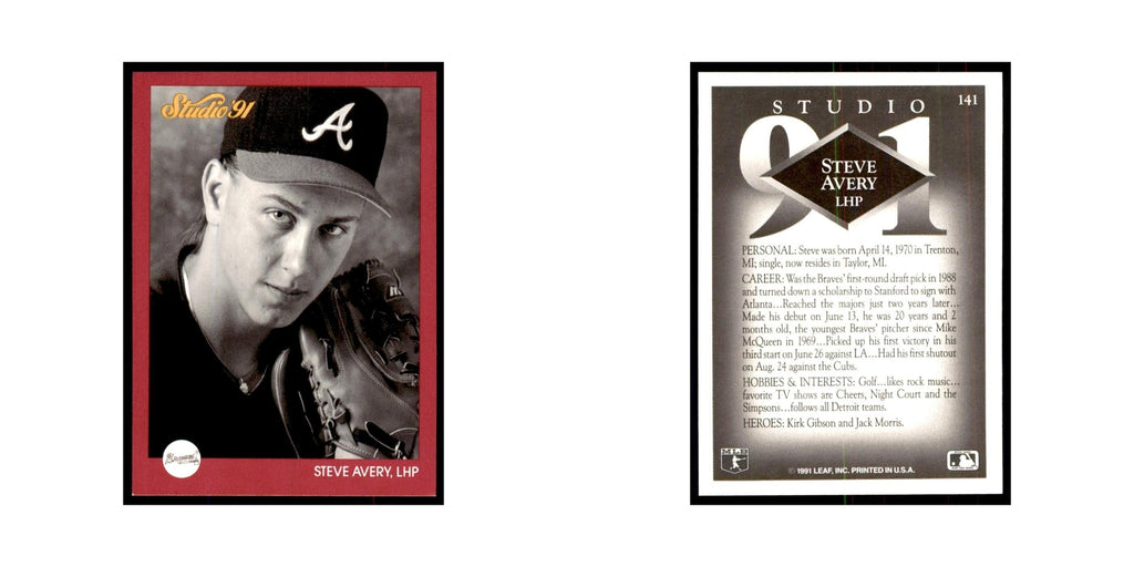 Steve Avery 1991 Studio #141 Baseball Cards Baseball Card NM