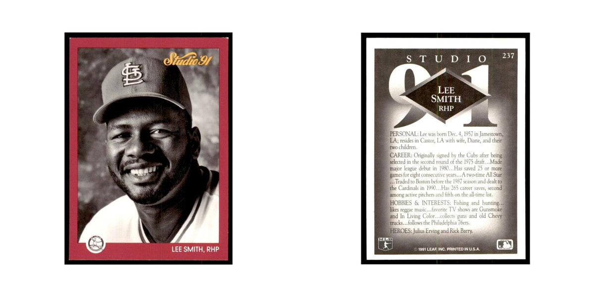 Lee Smith 1991 Studio #237 Baseball Cards Baseball Card NM
