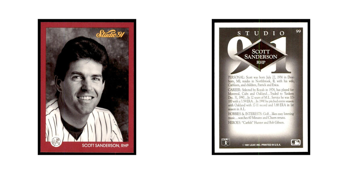 Scott Sanderson 1991 Studio #99 Baseball Cards Baseball Card NM