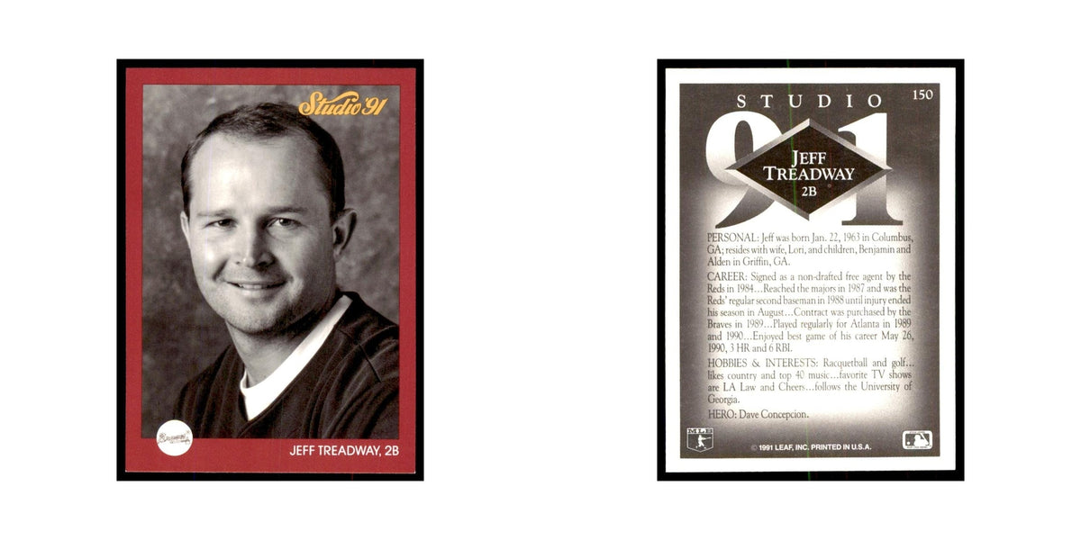 Jeff Treadway 1991 Studio #150 Baseball Cards Baseball Card NM