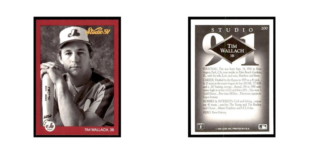 Tim Wallach 1991 Studio #200 Baseball Cards Baseball Card NM