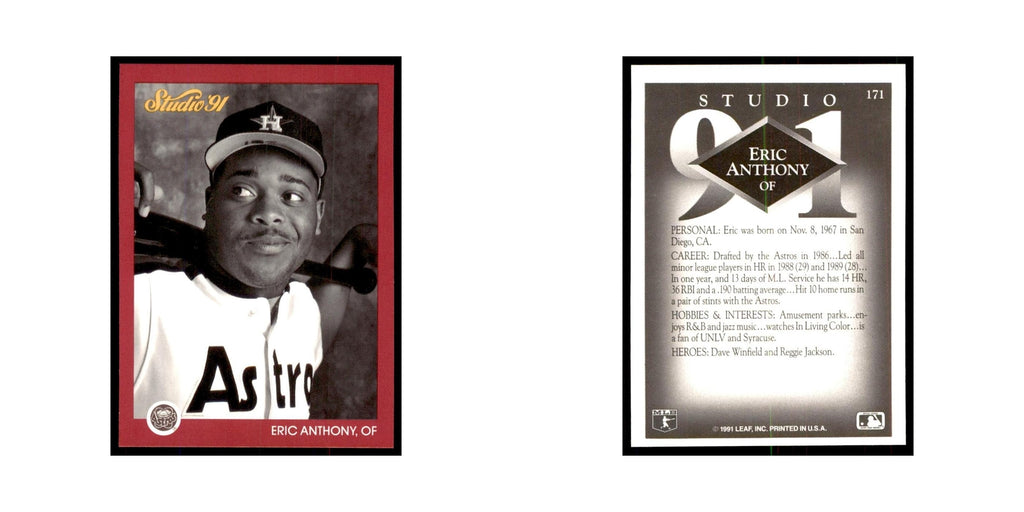 Eric Anthony 1991 Studio #171 Baseball Cards Baseball Card NM