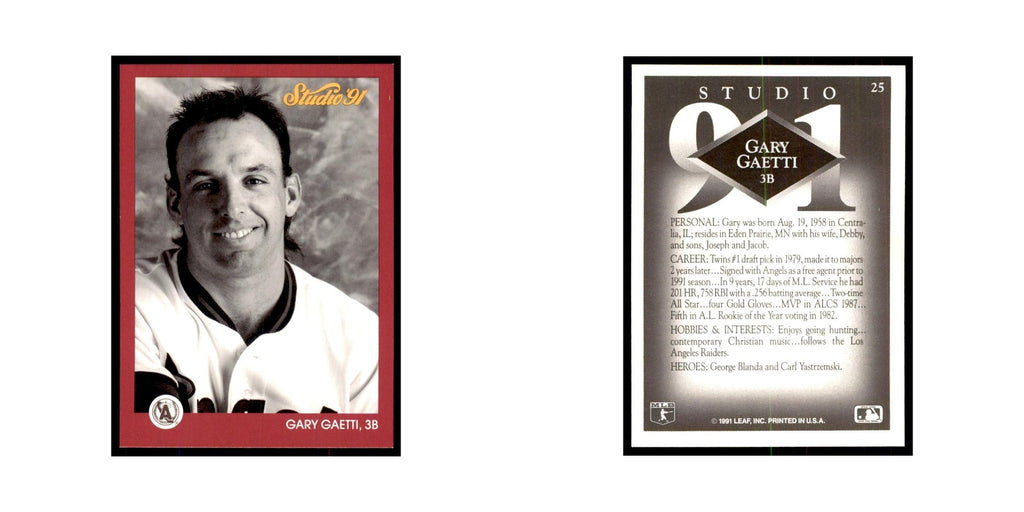 Gary Gaetti 1991 Studio #25 Baseball Cards Baseball Card NM