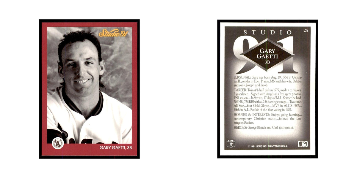 Gary Gaetti 1991 Studio #25 Baseball Cards Baseball Card NM