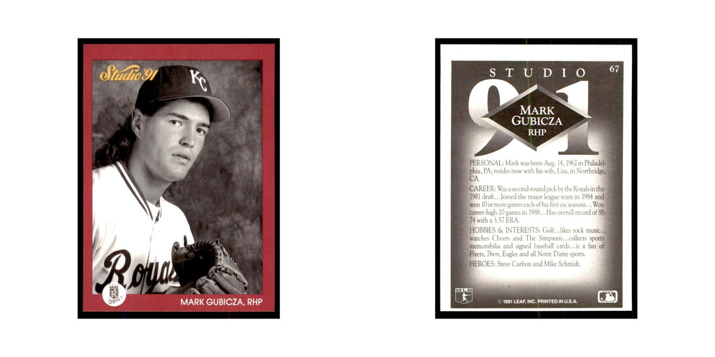 Mark Gubicza 1991 Studio #67 Baseball Cards Baseball Card NM