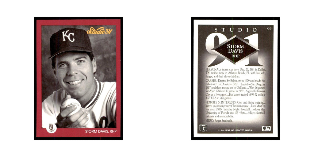 Storm Davis 1991 Studio #65 Baseball Cards Baseball Card NM