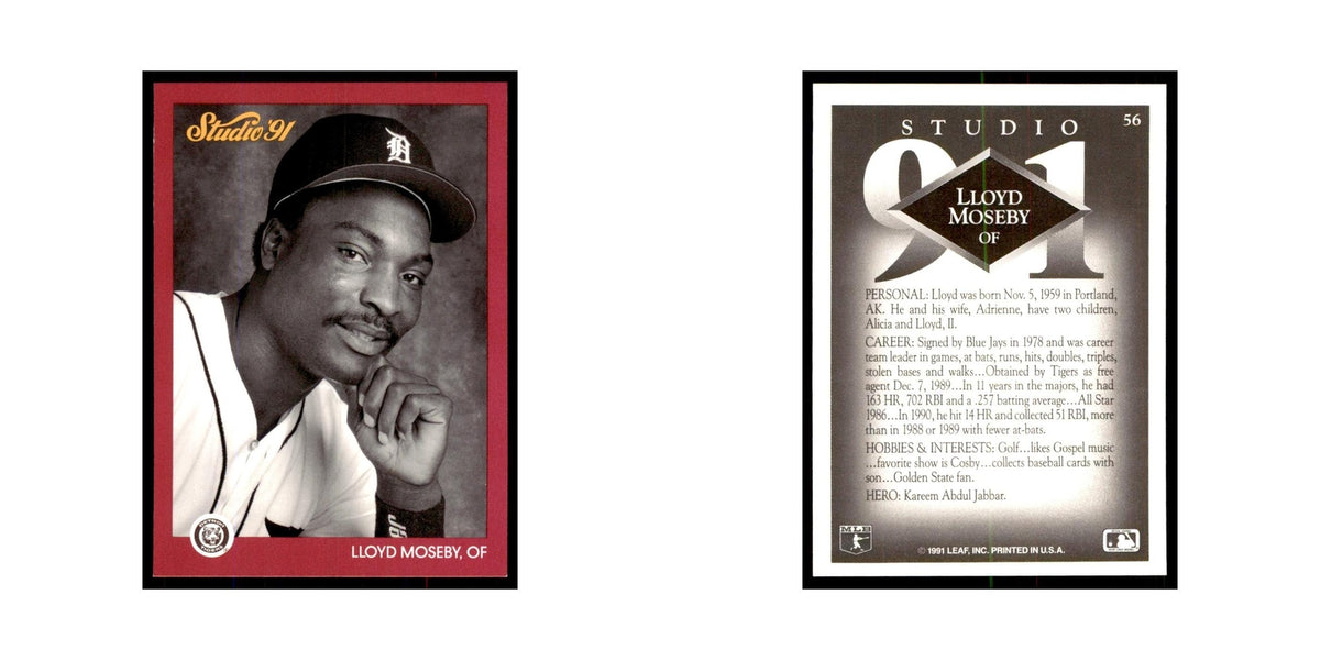 Lloyd Moseby 1991 Studio #56 Baseball Cards Baseball Card NM
