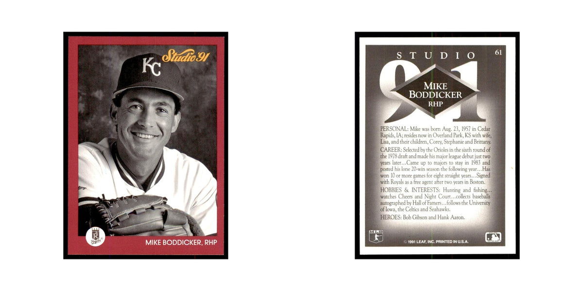 Mike Boddicker 1991 Studio #61 Baseball Cards Baseball Card NM