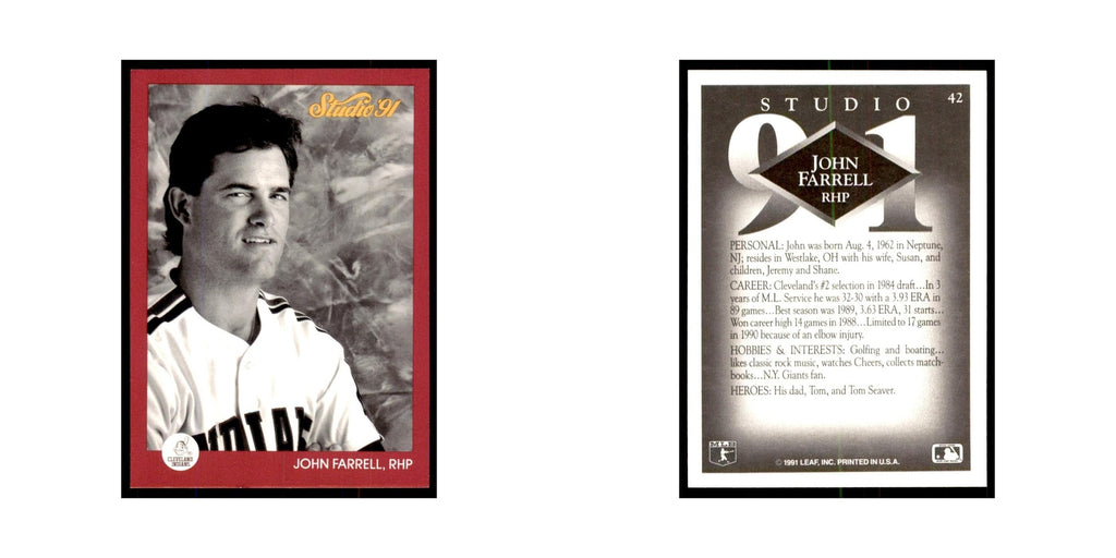 John Farrell 1991 Studio #42 Baseball Cards Baseball Card NM
