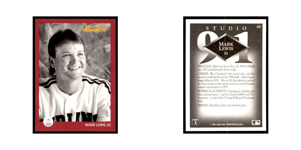 Mark Lewis 1991 Studio #48 Baseball Cards Baseball Card NM