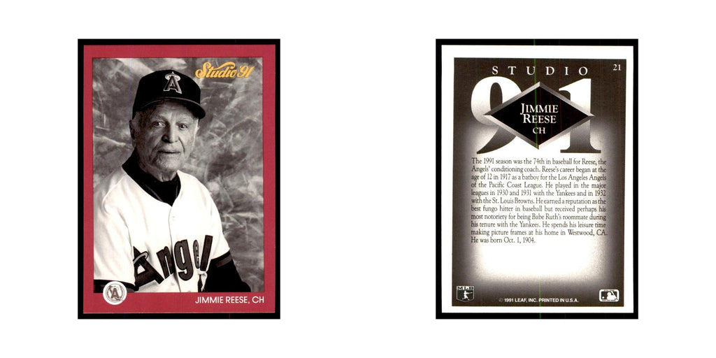 Jimmie Reese 1991 Studio #21 Baseball Cards Baseball Card NM