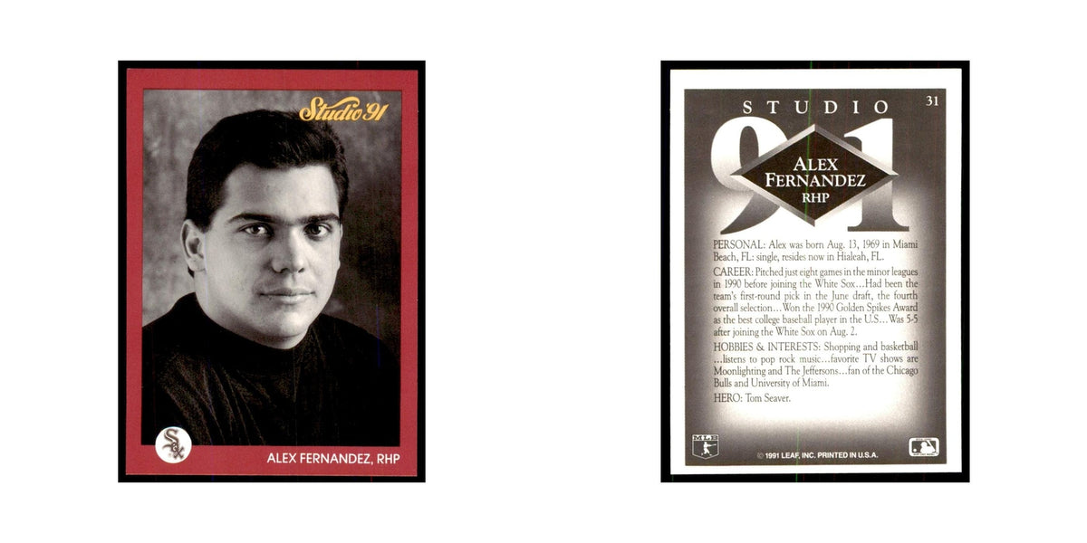 Alex Fernandez 1991 Studio #31 Baseball Cards Baseball Card NM