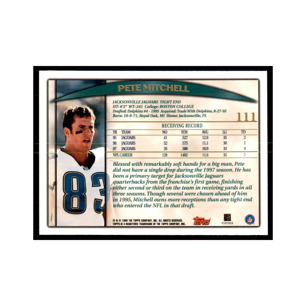 Pete Mitchell 1998 Topps #111 Football Cards Football Card NM