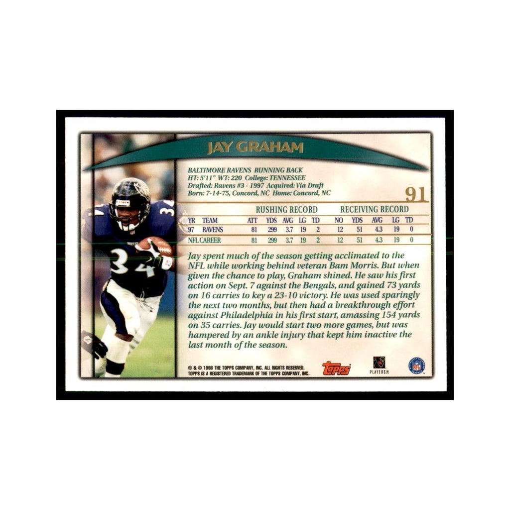Jay Graham 1998 Topps #91 Football Cards Football Card NM