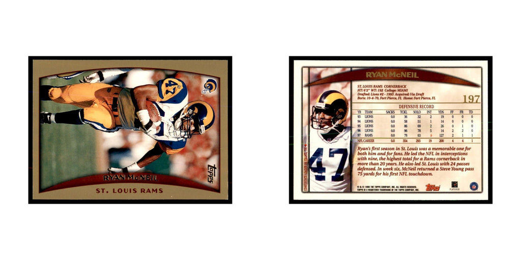 Ryan McNeil 1998 Topps #197 Football Cards Football Card NM