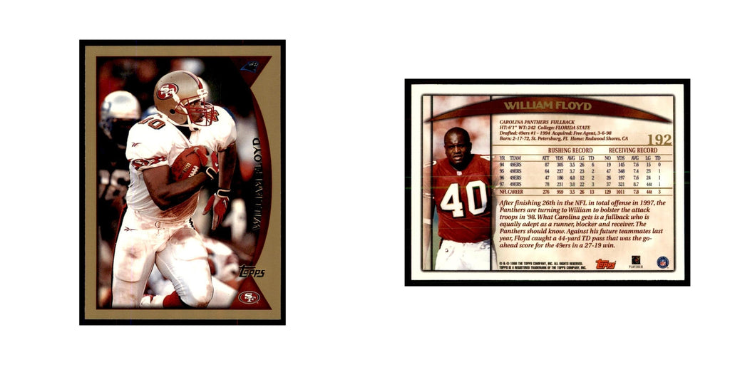William Floyd 1998 Topps #192 Football Cards Football Card NM