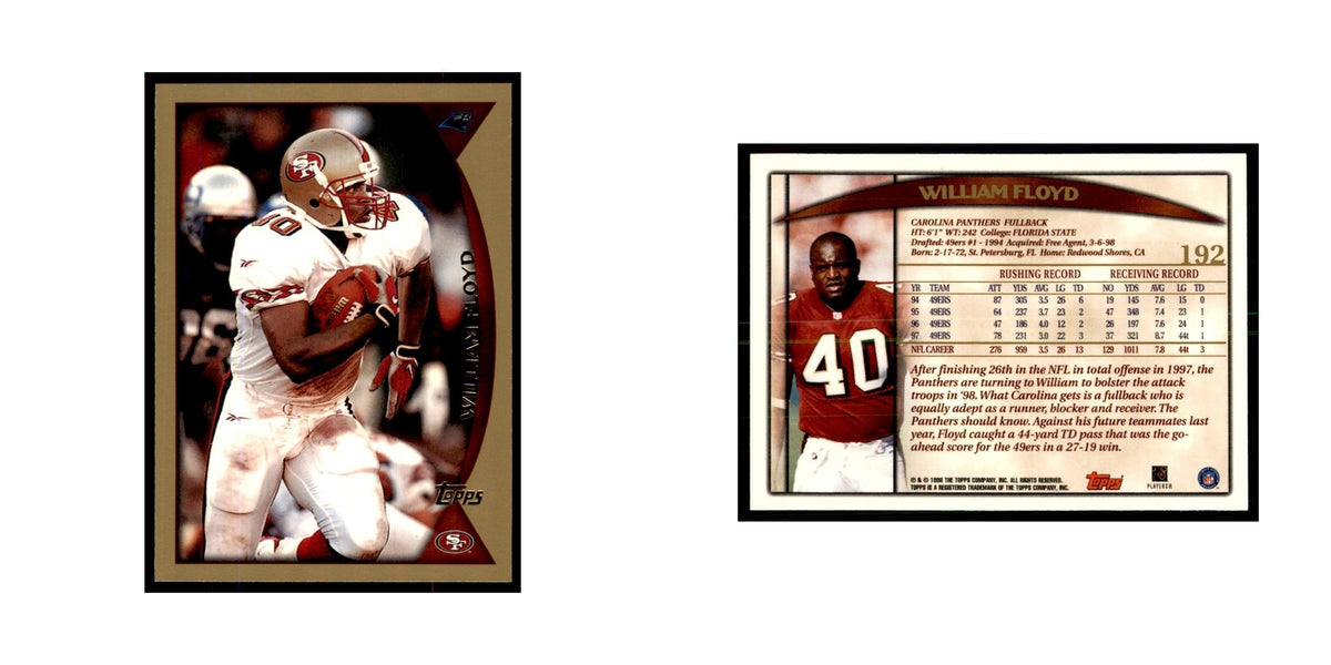 William Floyd 1998 Topps #192 Football Cards Football Card NM