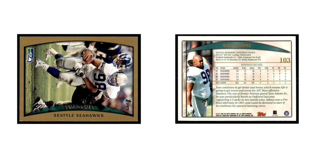 Sam Adams 1998 Topps #103 Football Cards Football Card NM