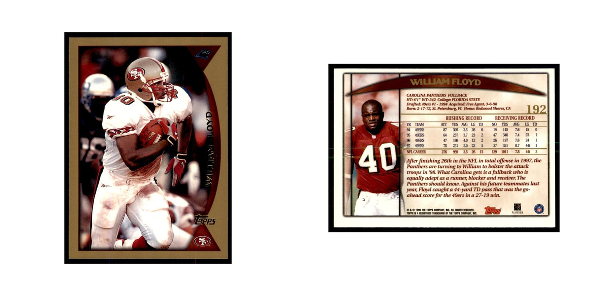 William Floyd 1998 Topps #192 Football Cards Football Card NM