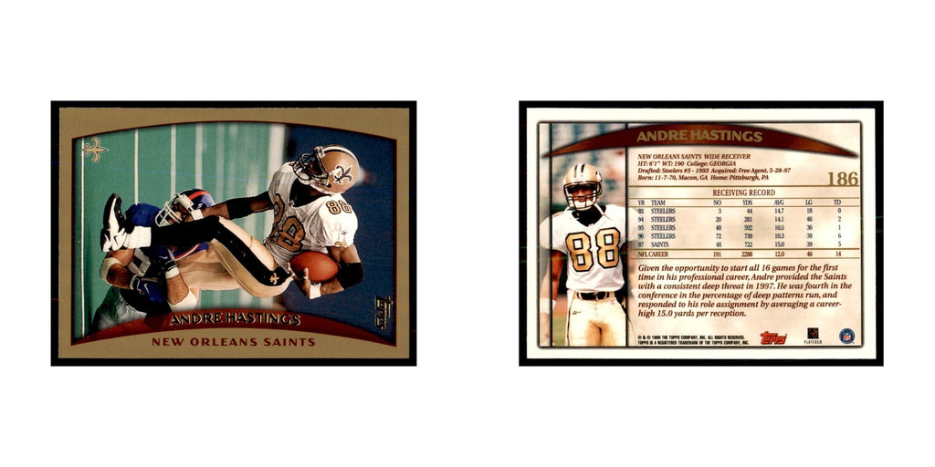 Andre Hastings 1998 Topps #186 Football Cards Football Card NM