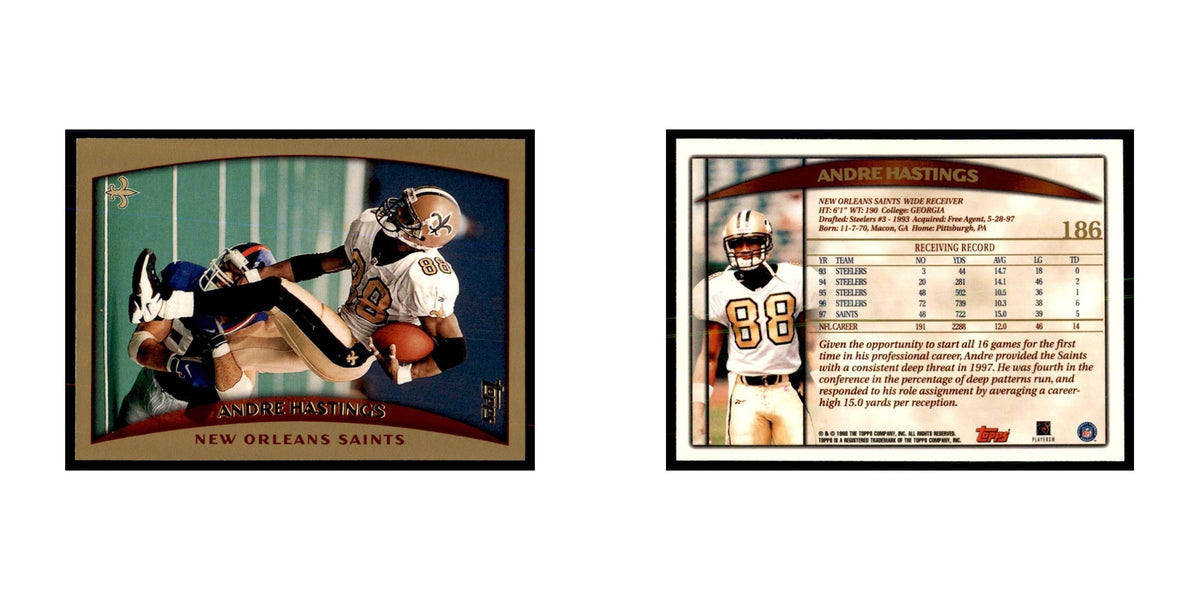 Andre Hastings 1998 Topps #186 Football Cards Football Card NM