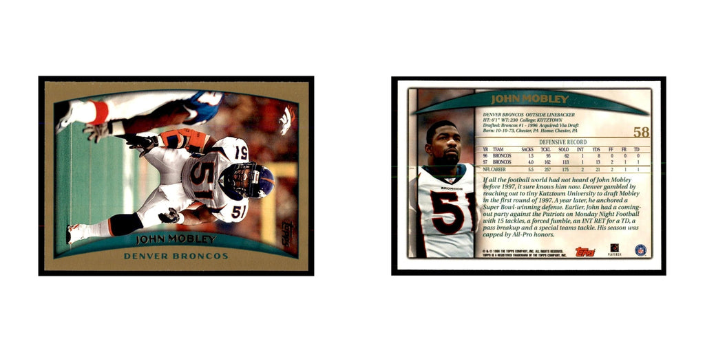 John Mobley 1998 Topps #58 Football Cards Football Card NM