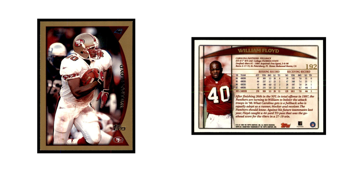 William Floyd 1998 Topps #192 Football Cards Football Card NM