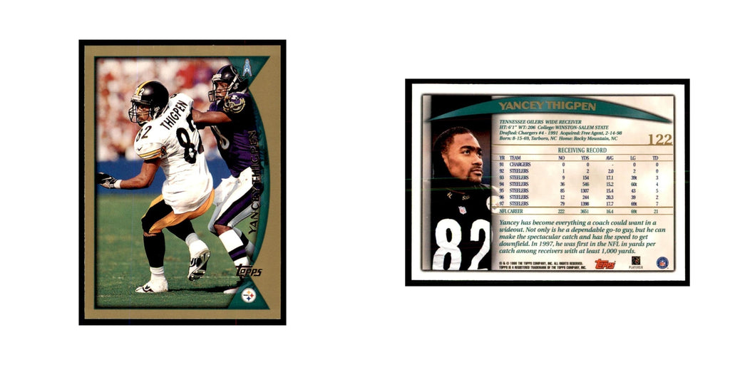 Yancey Thigpen 1998 Topps #122 Football Cards Football Card NM