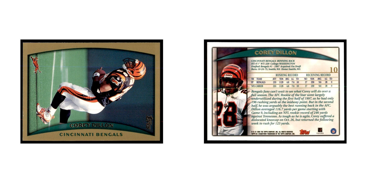 Corey Dillon 1998 Topps #10 Football Cards Football Card NM