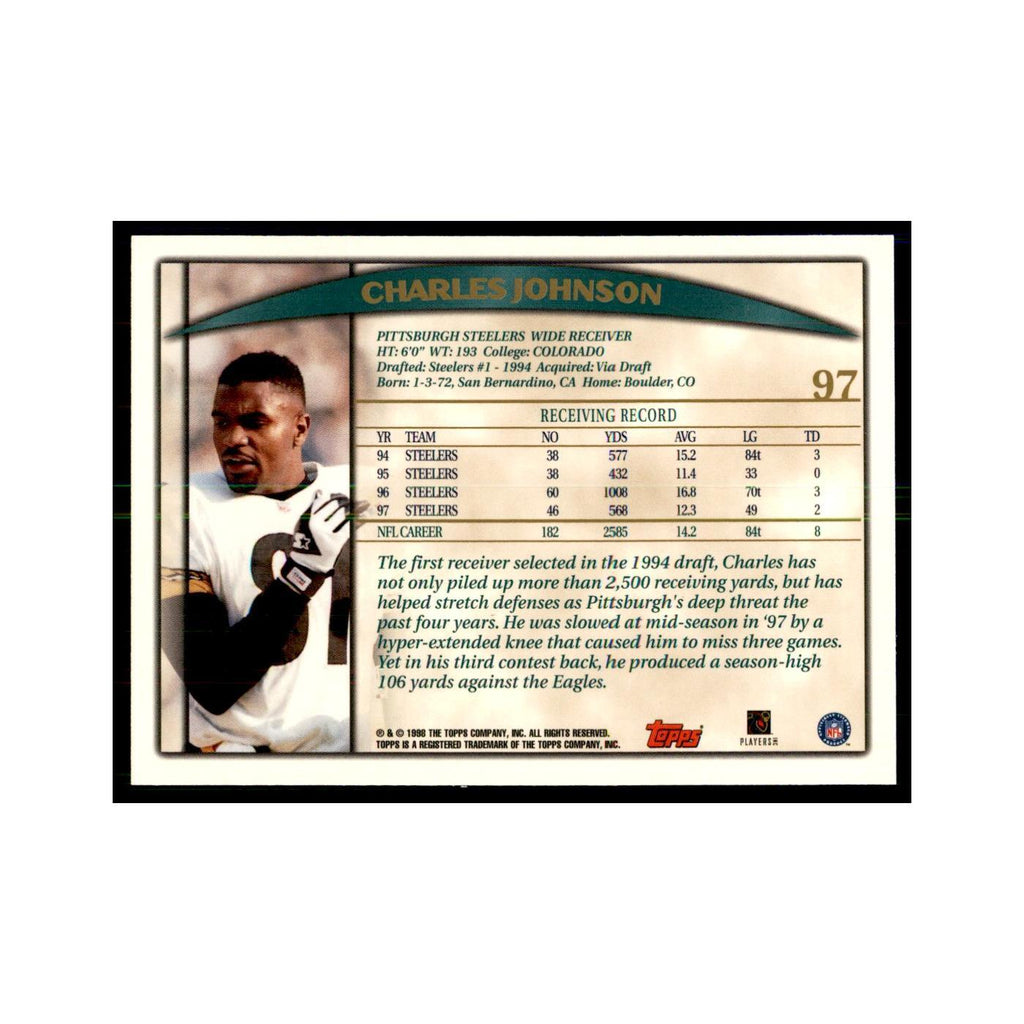 Charles Johnson 1998 Topps #97 Football Cards Football Card NM