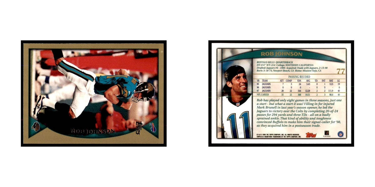 Rob Johnson 1998 Topps #77 Football Cards Football Card NM