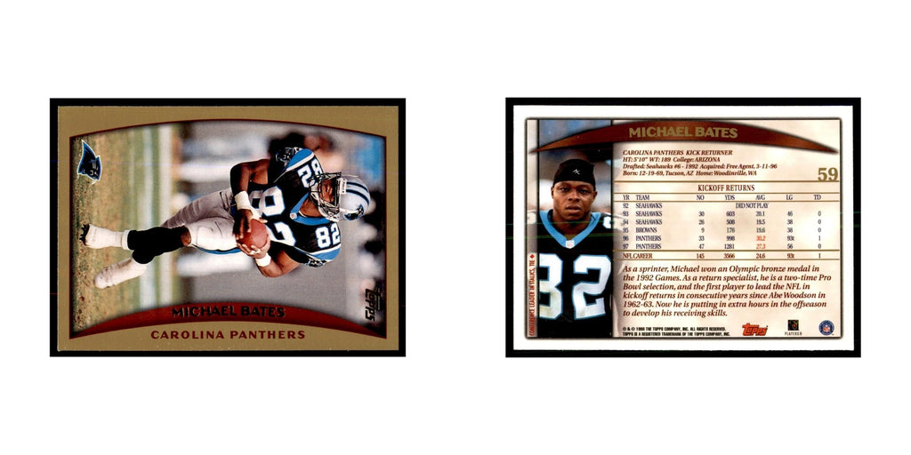 Michael Bates 1998 Topps #59 Football Cards Football Card NM