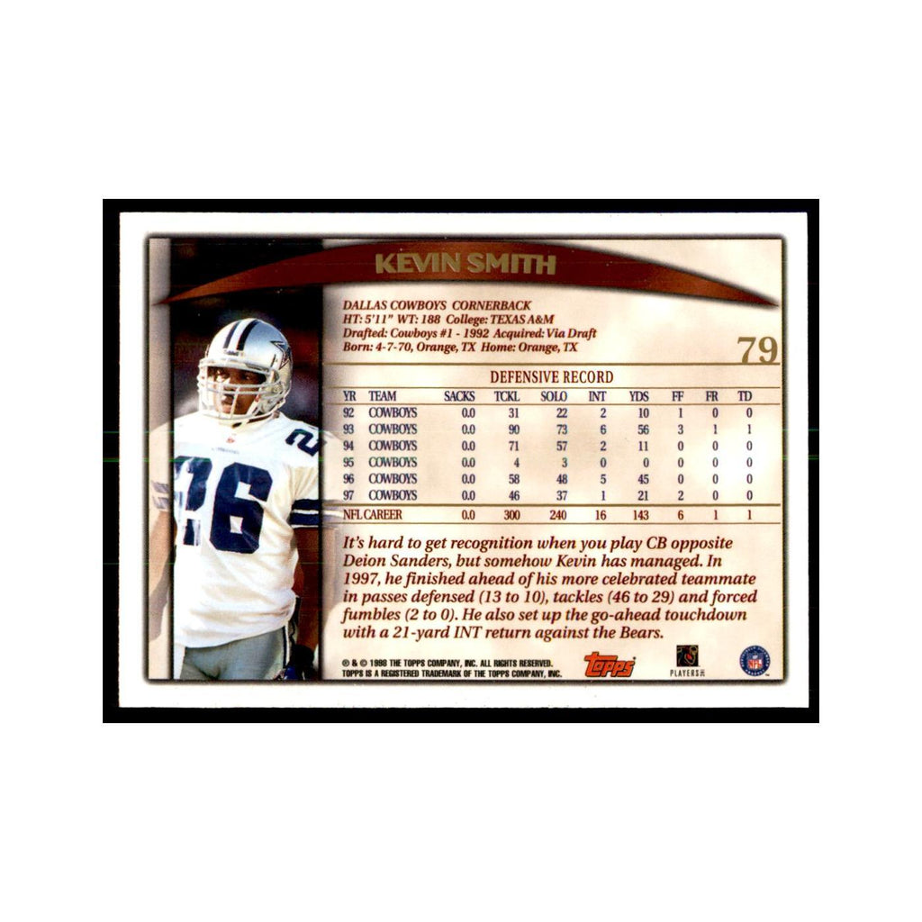 Kevin Smith 1998 Topps #79 Football Cards Football Card NM