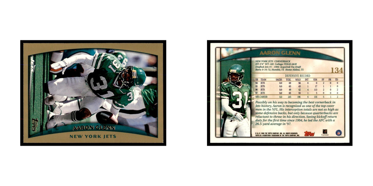Aaron Glenn 1998 Topps #134 Football Cards Football Card NM