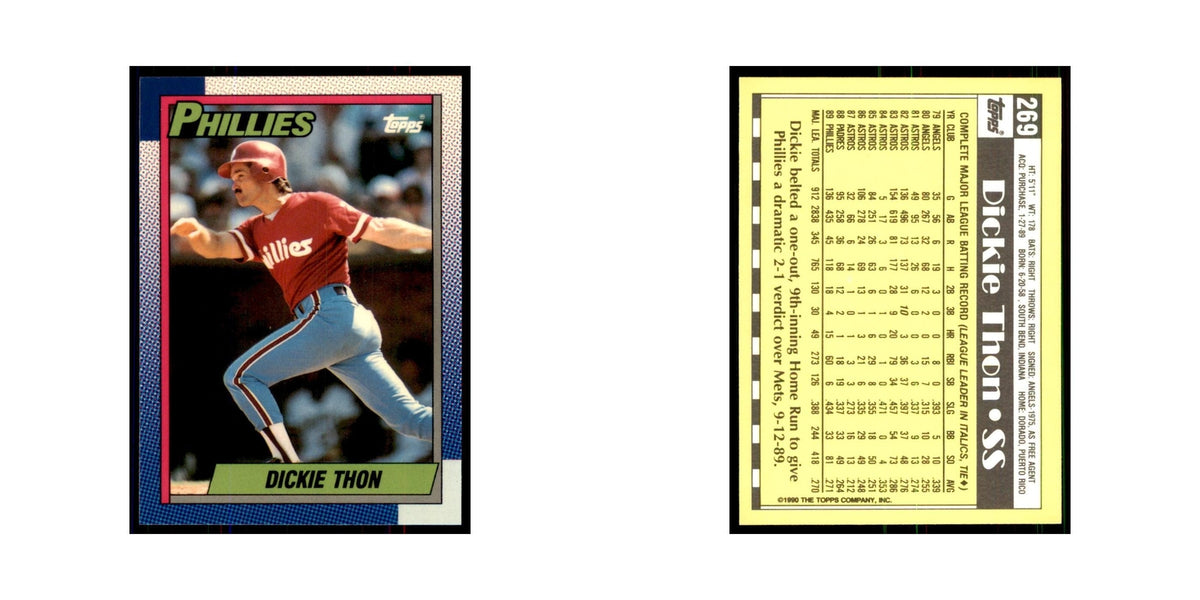 Dickie Thon 1990 Topps Tiffany #269 Philadelphia Phillies Baseball Card NM