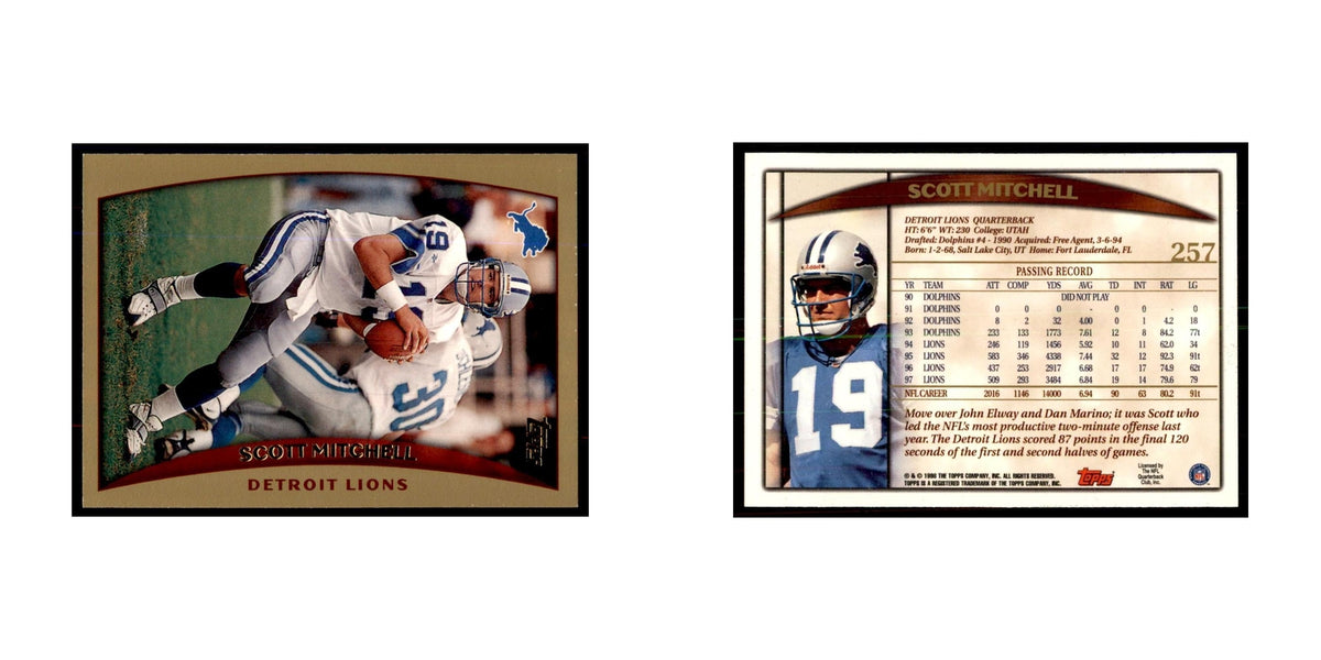 Scott Mitchell 1998 Topps #257 Football Cards Football Card NM