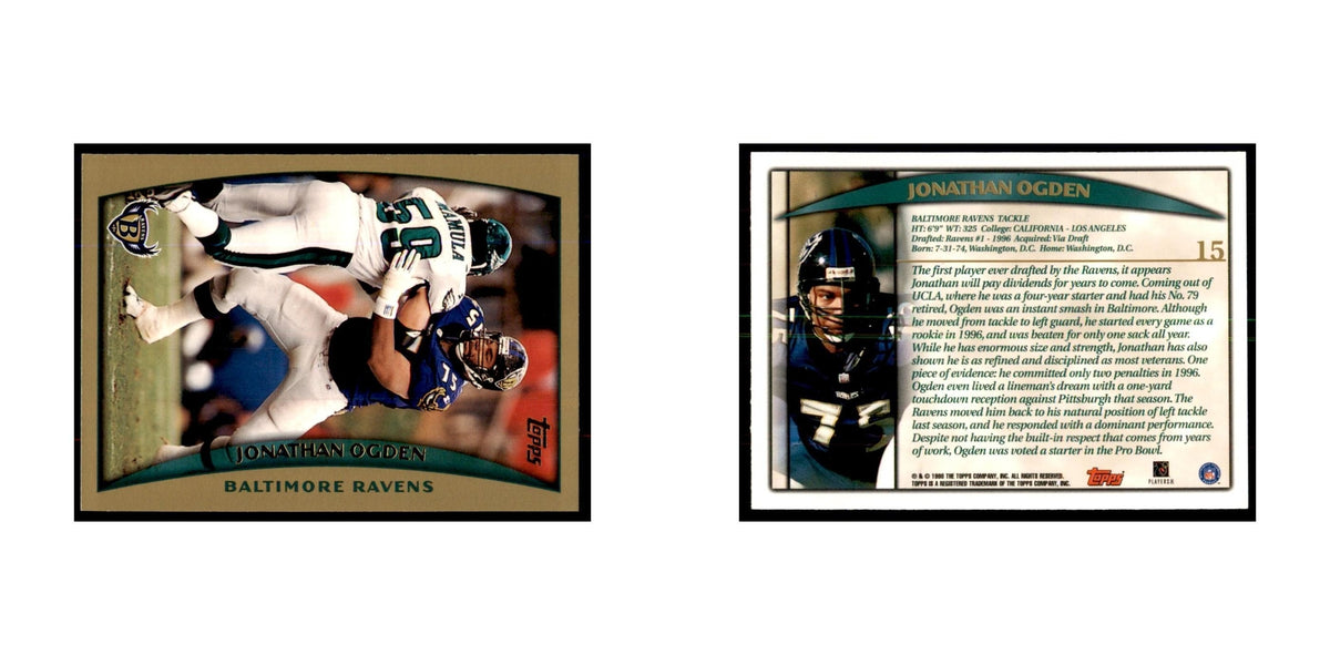 Jonathan Ogden 1998 Topps #15 Football Cards Football Card NM