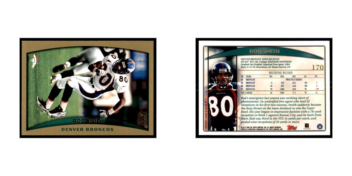 Rod Smith 1998 Topps #170 Football Cards Football Card NM