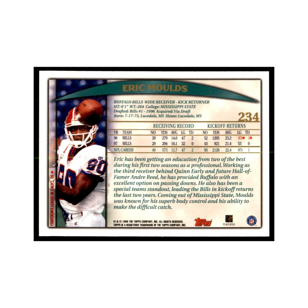 Eric Moulds 1998 Topps #234 Football Cards Football Card NM
