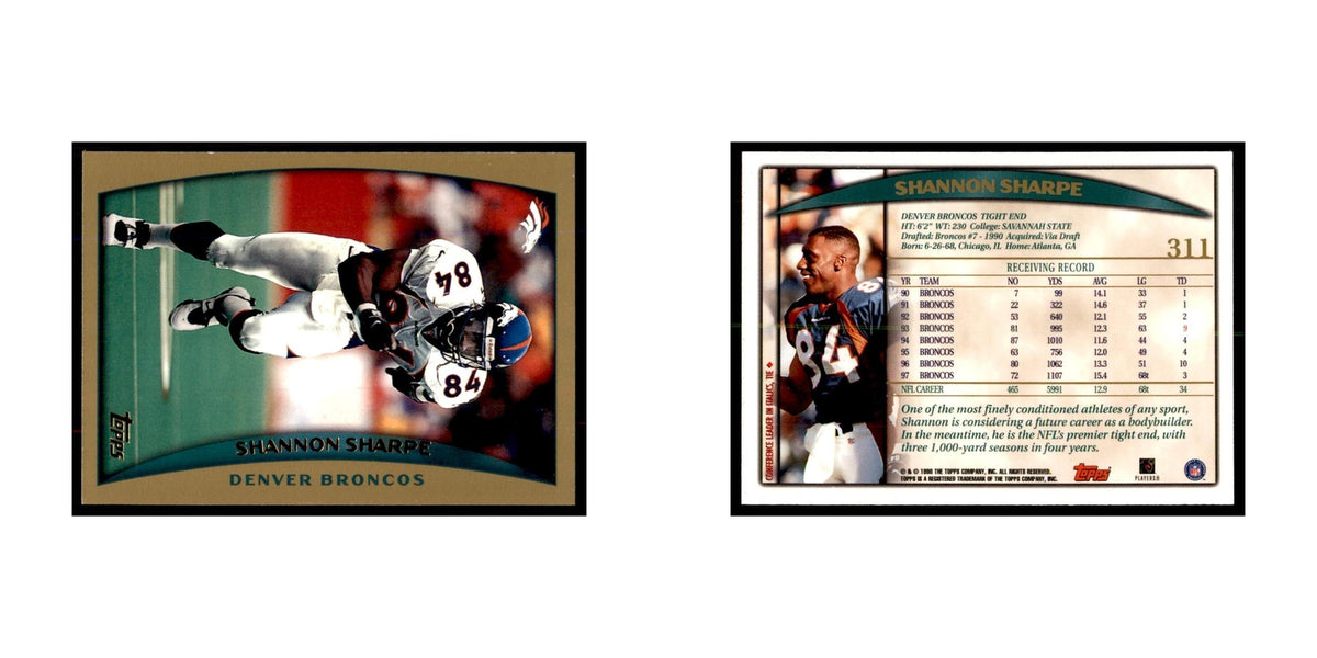 Shannon Sharpe 1998 Topps #311 Football Cards Football Card NM