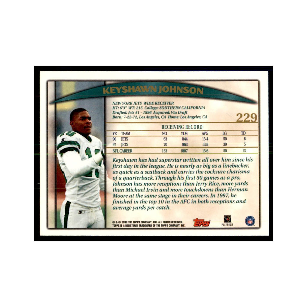 Keyshawn Johnson 1998 Topps #229 Football Cards Football Card NM