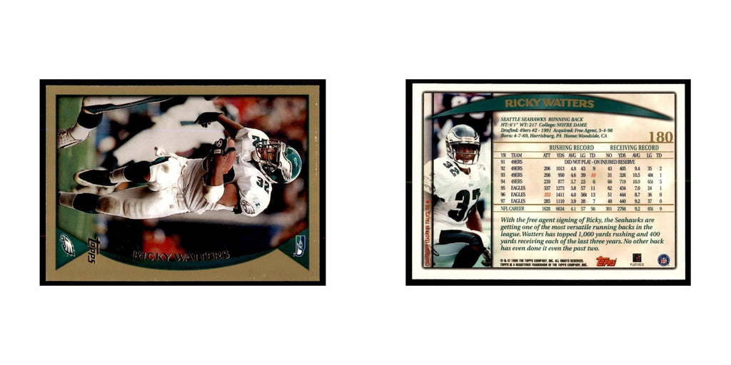 Ricky Watters 1998 Topps #180 Football Cards Football Card NM