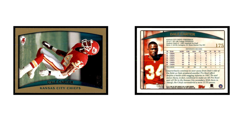 Dale Carter 1998 Topps #175 Football Cards Football Card NM