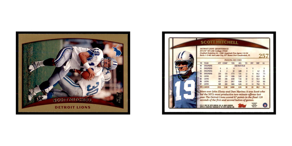 Scott Mitchell 1998 Topps #257 Football Cards Football Card NM