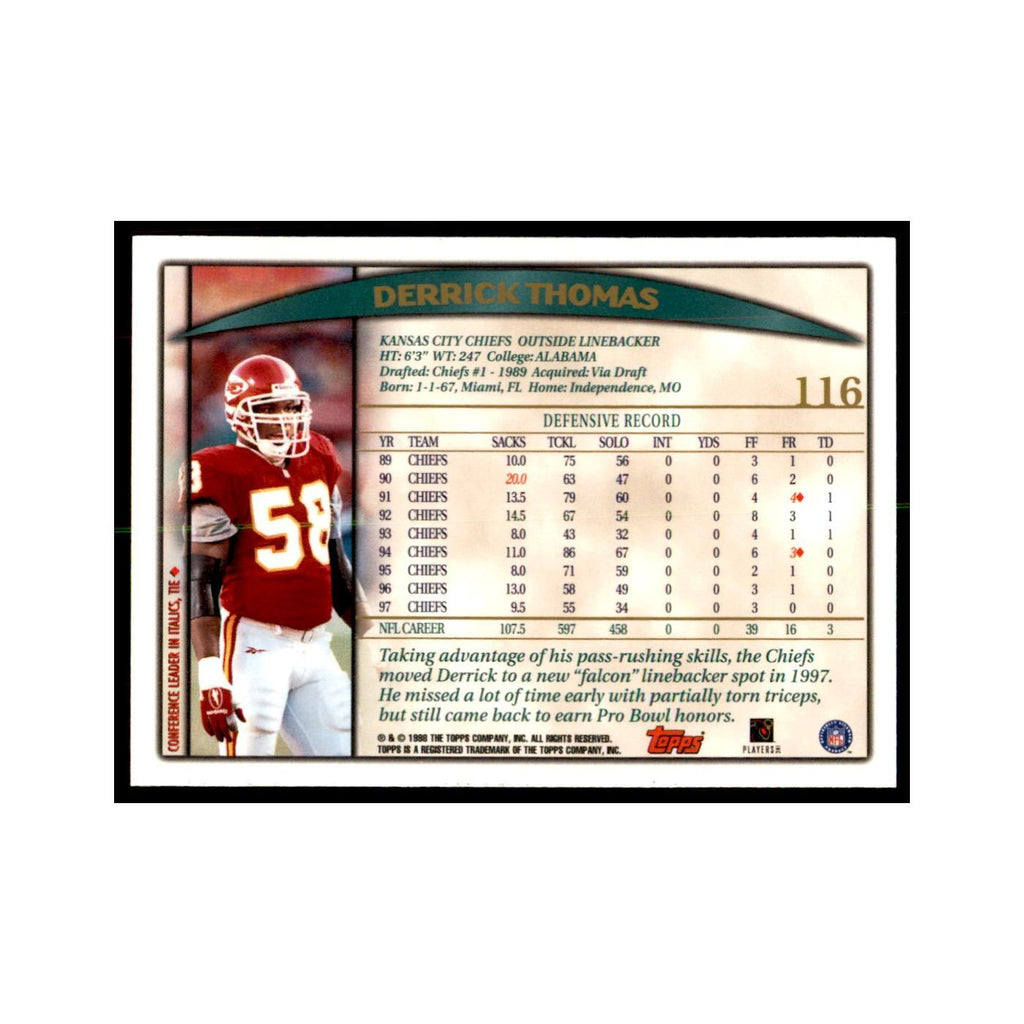 Derrick Thomas 1998 Topps #116 Football Cards Football Card NM