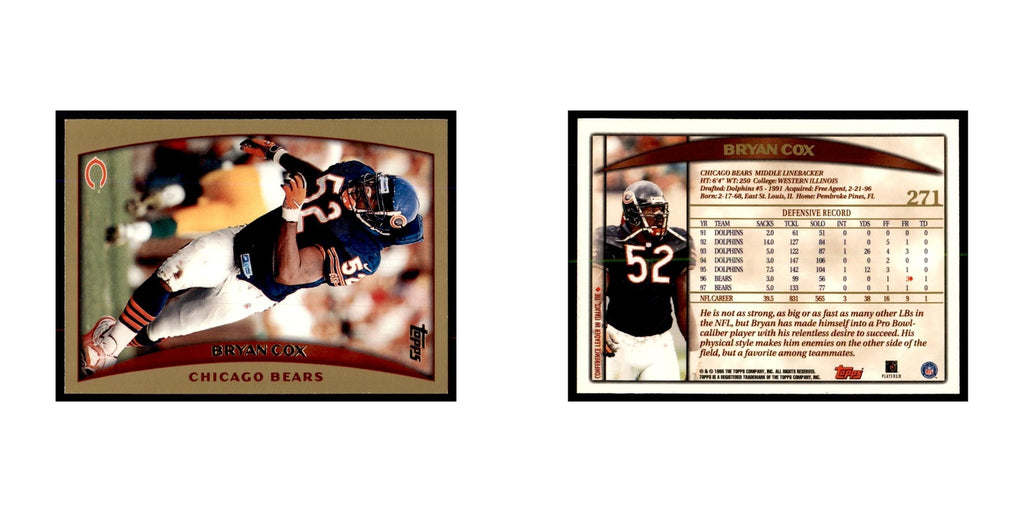 Bryan Cox 1998 Topps #271 Football Cards Football Card NM