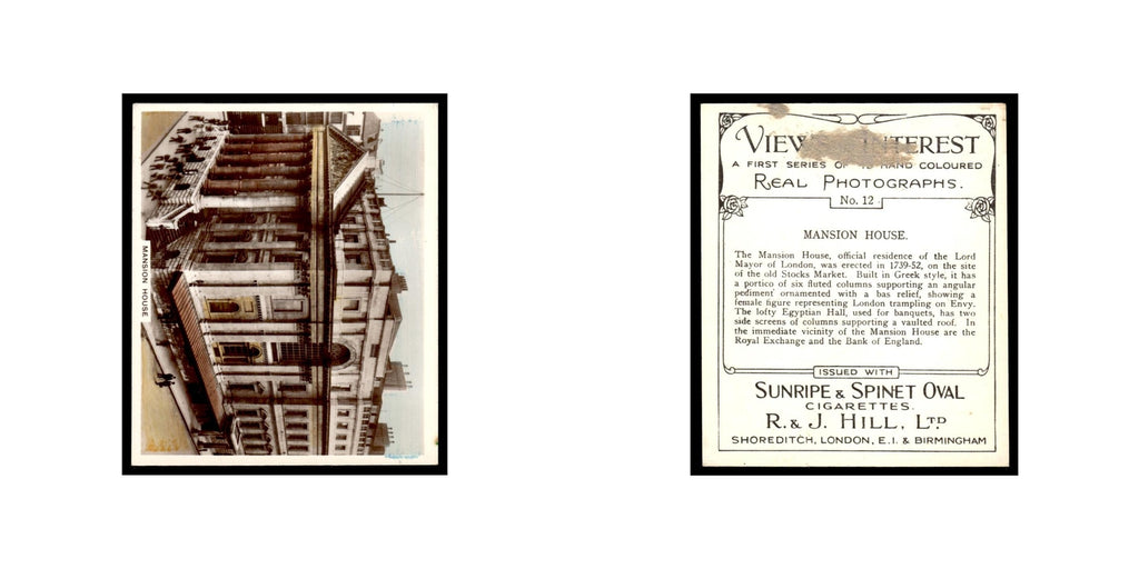 Mansion House 1938 Sunripe Spinet Oval Cigarettes Views of Interest #12 Poor