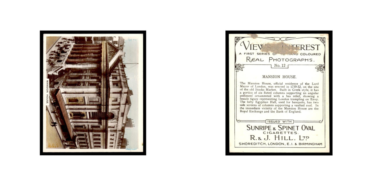 Mansion House 1938 Sunripe Spinet Oval Cigarettes Views of Interest #12 Poor