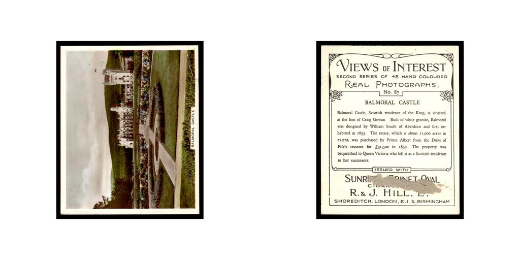 Balmoral Castle 1938 Sunripe Spinet Oval Cigarettes Views of Interest #87 Poor