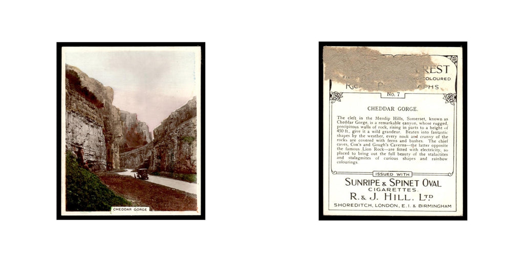 Cheddar Gorge 1938 Sunripe Spinet Oval Cigarettes Views of Interest #7 Poor